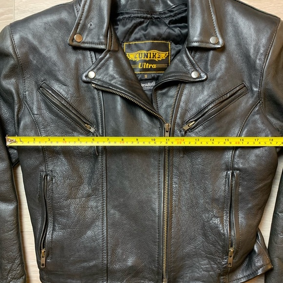 UNIK ULTRA LEATHER MOTORCYCLE JACKET SIZE S + THINSULATE LINING. - Picture 5 of 10